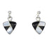 Southwest Silver Jet And Mother Of Pearl Post Dangle Earrings QX75464